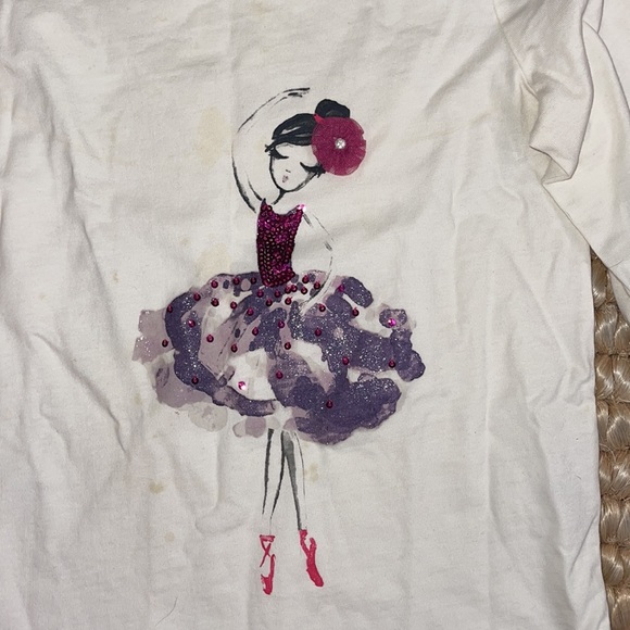 Gymboree embellished 💯 cotton ballerina T-shirt long sleeve girl 10 - Picture 2 of 11